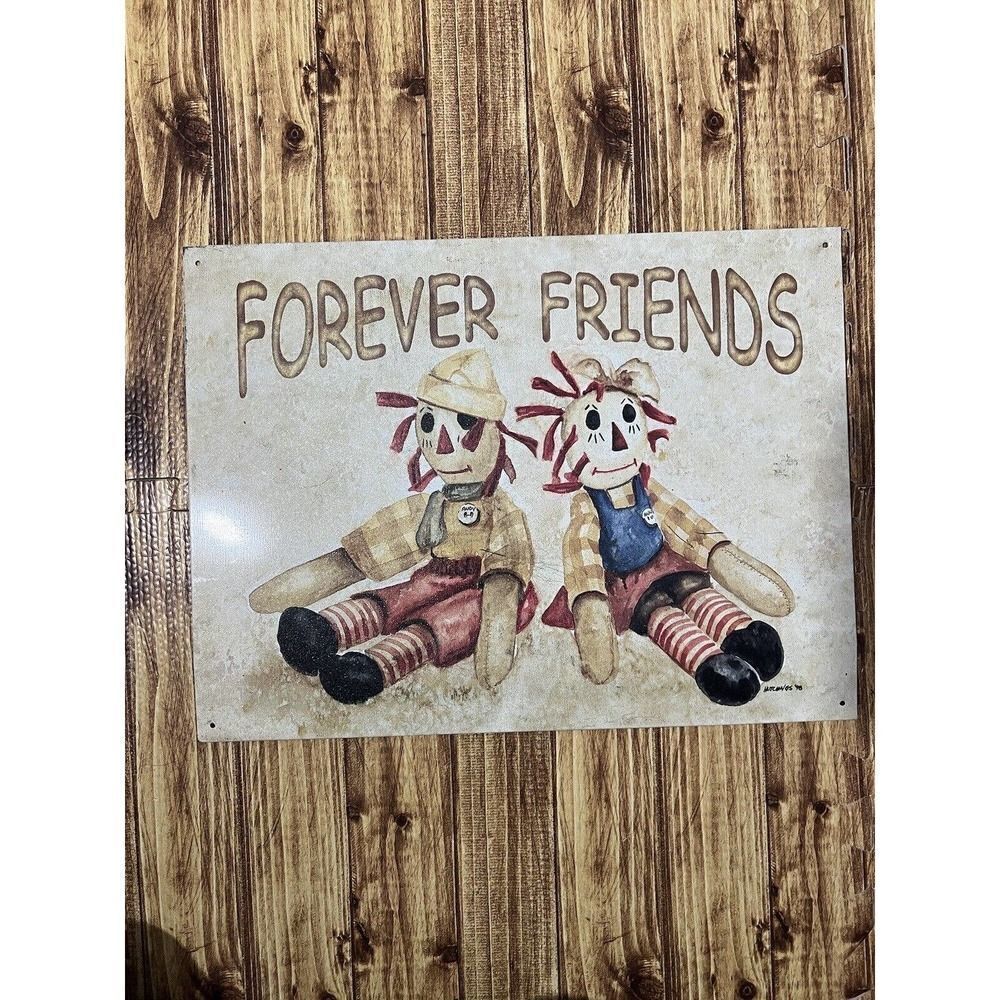 Raggedy Ann And Andy Forever Friends Collector Hutchings Print Metal Sign 1998
